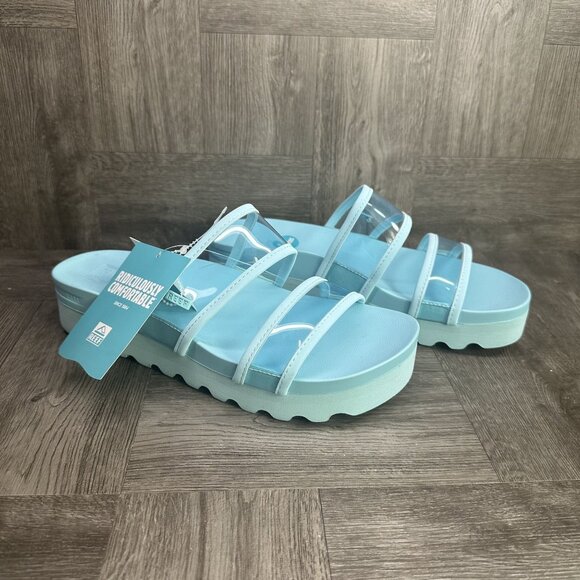 REEF Vista Hi Energy Women's size 9.5 Light Blue Cushion Comfort Sandals - Picture 3 of 8